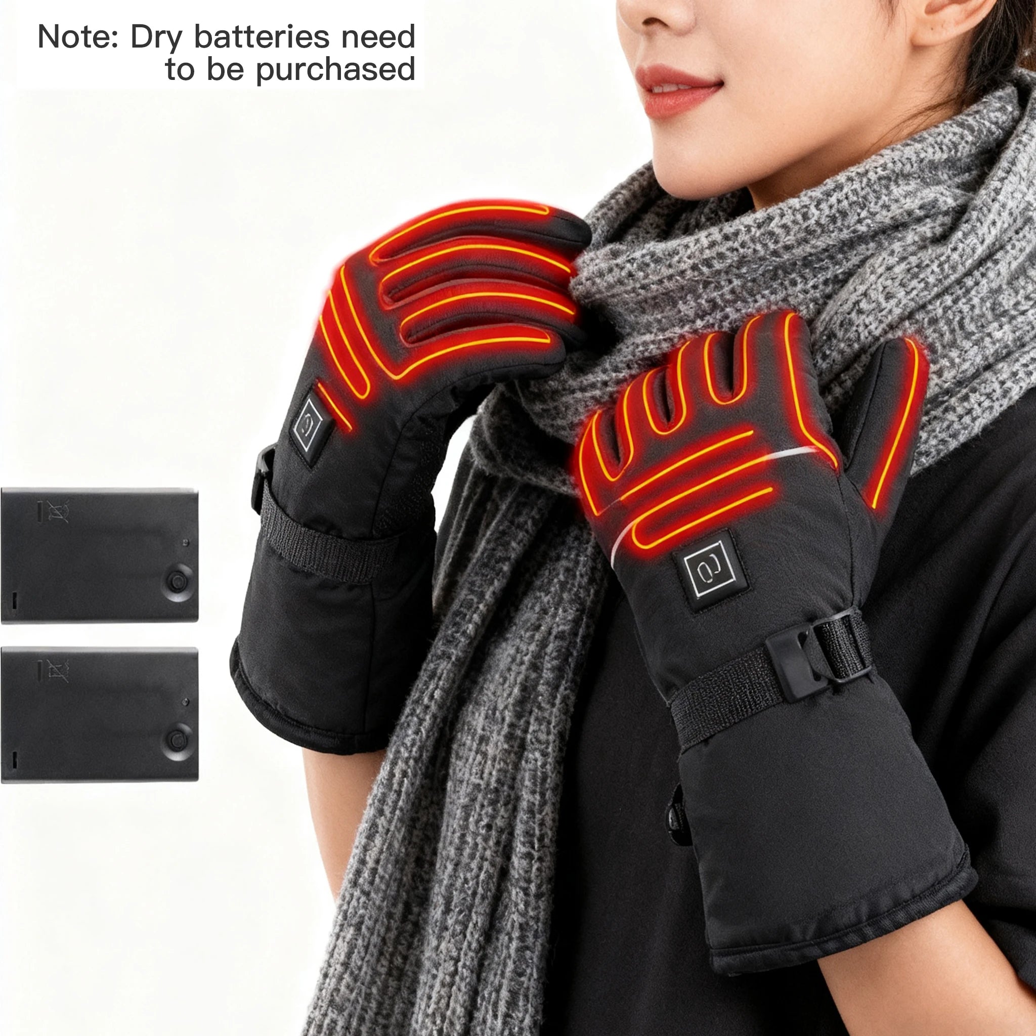 Electric Heated Gloves Motorcycle Winter Moto Heated Gloves Warm Waterproof Rechargeable Heating Thermal Gloves For Snowmobile