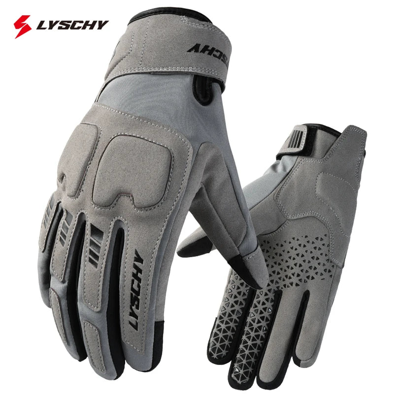 LYSCHY Motorcycle Gloves Winter Warm Full Finger Motorbike Gloves Abrasion Resistant Luvas Touch Screen Motocross Bike Guantes